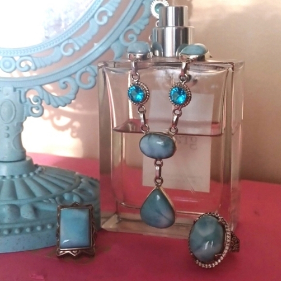 Larimar,blue topaz,station necklace! - Picture 8 of 8